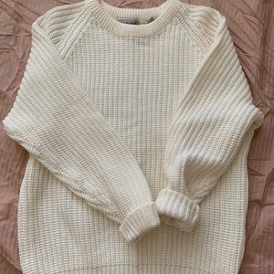 White knit sweater